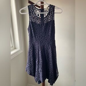 Navy blue lace party dress